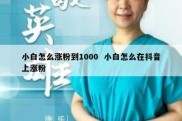 小白怎么涨粉到1000  小白怎么在抖音上涨粉
