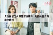 竞价托管怎么预算百度账户  竞价托管公司操作流程