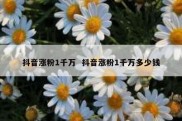 抖音涨粉1千万  抖音涨粉1千万多少钱