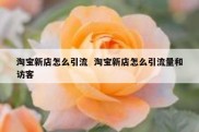 淘宝新店怎么引流  淘宝新店怎么引流量和访客
