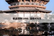挑战涨粉1000  涨粉470万
