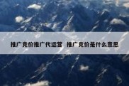 推广竞价推广代运营  推广竞价是什么意思