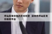 坪山具有价值的竞价托管  深圳市坪山区竞价拍卖平台