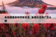 本地服务商如何做引流  本地引流推广怎么做