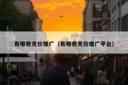 有哪些竞价推广（有哪些竞价推广平台）