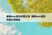 邯郸sem竞价托管公司  邯郸sem竞价托管公司地址
