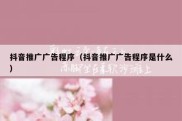 抖音推广广告程序（抖音推广广告程序是什么）