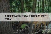 乡村守护人2023计划入口如何变现（乡村守望人）