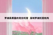 罗湖高质量的竞价托管  深圳罗湖托管机构