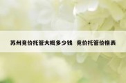 苏州竞价托管大概多少钱  竞价托管价格表