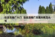 信息流推广入门  信息流推广方案大概怎么写