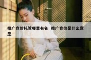 推广竞价托管哪里有名  推广竞价是什么意思
