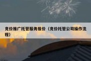 竞价推广托管服务报价（竞价托管公司操作流程）