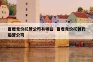 百度竞价托管公司有哪些  百度竞价托管代运营公司