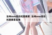 沧州sem竞价托管商家  沧州sem竞价托管商家名单