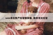 sem竞价账户托管哪家强  搜索竞价托管