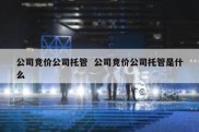 公司竞价公司托管  公司竞价公司托管是什么