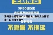 洛阳竞价托管推广公司排名  洛阳竞价托管推广公司排名前十