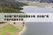 竞价推广账户竞价托管多少钱  竞价推广账户账户托管多少钱