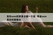 竞价sem托管多少钱一个月  专业sem竞价托管报价