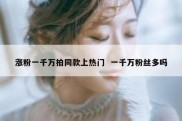 涨粉一千万拍同款上热门  一千万粉丝多吗