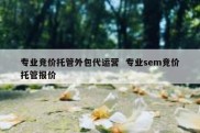 专业竞价托管外包代运营  专业sem竞价托管报价