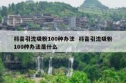 抖音引流吸粉100种办法  抖音引流吸粉100种办法是什么