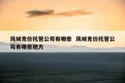 凤城竞价托管公司有哪些  凤城竞价托管公司有哪些地方