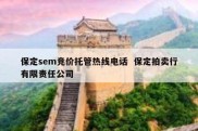 保定sem竞价托管热线电话  保定拍卖行有限责任公司