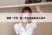 涨粉一千万  有一千万粉丝能月入多少