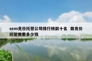 sem竞价托管公司排行榜前十名  做竞价托管需要多少钱