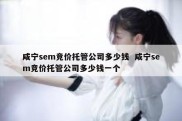 咸宁sem竞价托管公司多少钱  咸宁sem竞价托管公司多少钱一个