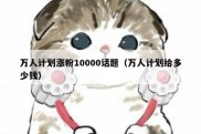 万人计划涨粉10000话题（万人计划给多少钱）