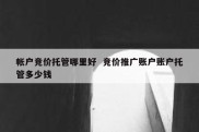 帐户竞价托管哪里好  竞价推广账户账户托管多少钱
