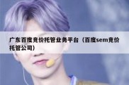 广东百度竞价托管业务平台（百度sem竞价托管公司）