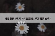 抖音涨粉1千万（抖音涨粉1千万是真的吗）