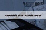 公司竞价托管怎么样  竞价托管专业团队