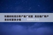 效果好的竞价账户推广托管  竞价推广账户竞价托管多少钱