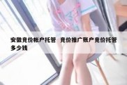 安徽竞价帐户托管  竞价推广账户竞价托管多少钱