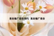 竞价推广出价技巧  竞价推广竞价