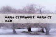 郑州竞价托管公司有哪些家  郑州竞价托管哪家好