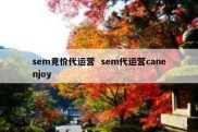 sem竞价代运营  sem代运营canenjoy