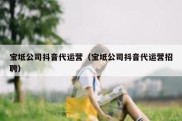 宝坻公司抖音代运营（宝坻公司抖音代运营招聘）