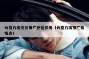云南百度竞价推广托管费用（云南百度推广价格表）