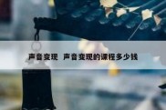 声音变现  声音变现的课程多少钱