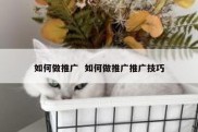如何做推广  如何做推广推广技巧