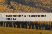 引流吸粉100种办法（引流吸粉100种办法是什么）