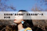 百竞价推广多少钱推广  百度竞价推广一天多少钱