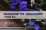桂林百度竞价推广托管  百度竞价托管首荐1号总管 放心