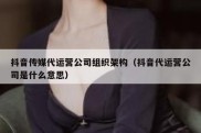 抖音传媒代运营公司组织架构（抖音代运营公司是什么意思）